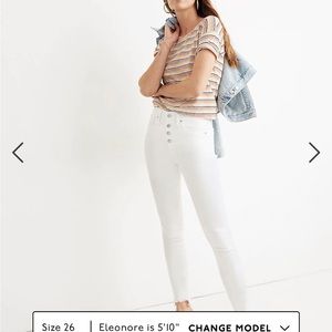 MADEWELL - NWT 10” skinny white jeans